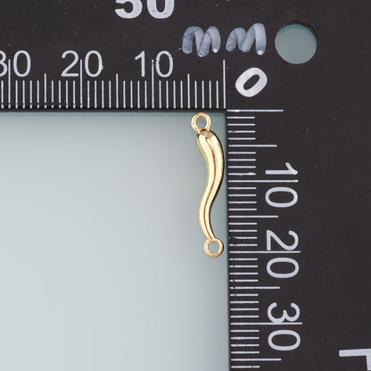 Gold Connector Charms,18K Gold Filled Horns Pendant,Horns Charm Bracelet Necklace for DIY Jewelry Making Supply