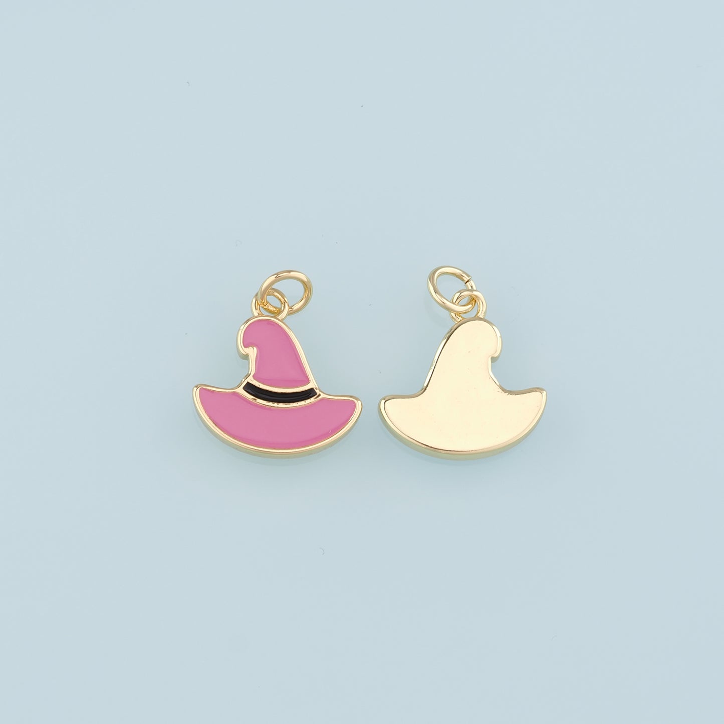 18K Gold Filled Magic Hat Pendant,Enamel Witch Hat Charm Bracelet Necklace for DIY Jewelry Making Supply