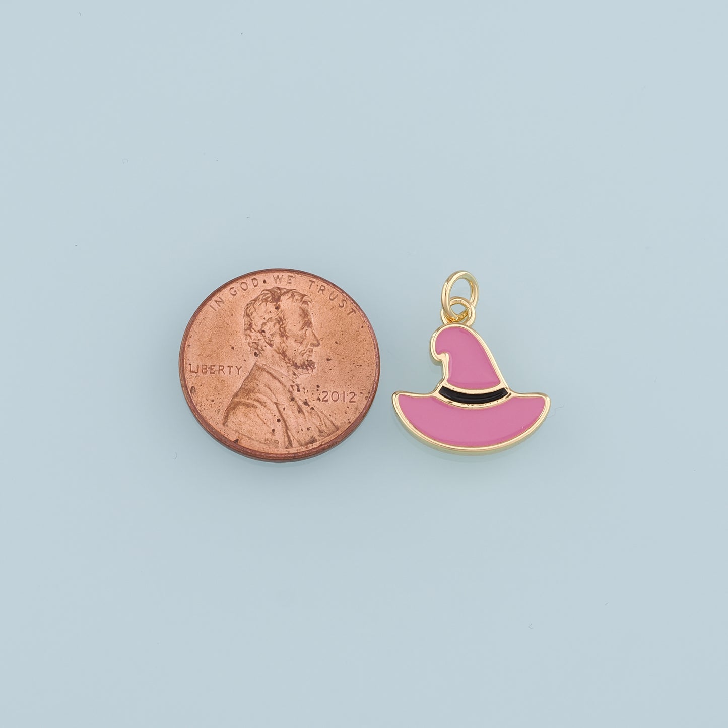 18K Gold Filled Magic Hat Pendant,Enamel Witch Hat Charm Bracelet Necklace for DIY Jewelry Making Supply