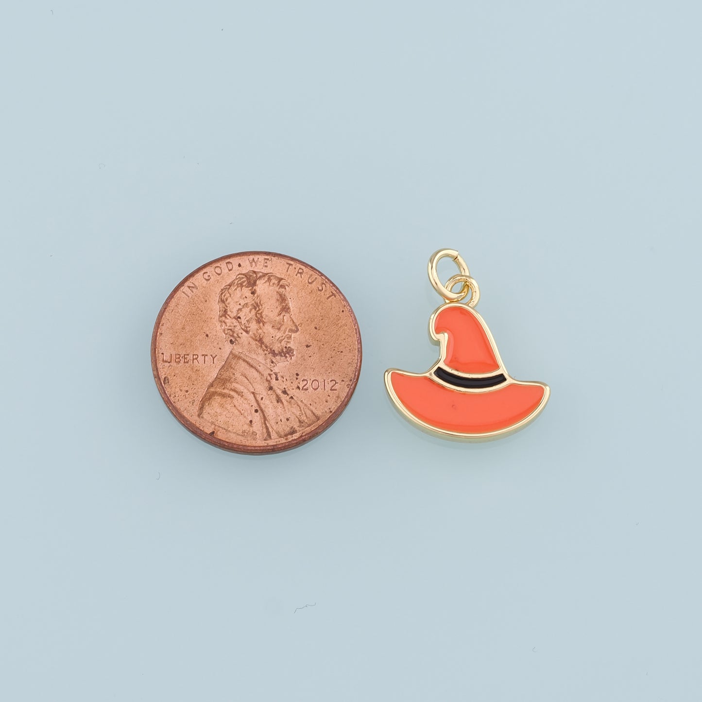 18K Gold Filled Magic Hat Pendant,Enamel Witch Hat Charm Bracelet Necklace for DIY Jewelry Making Supply