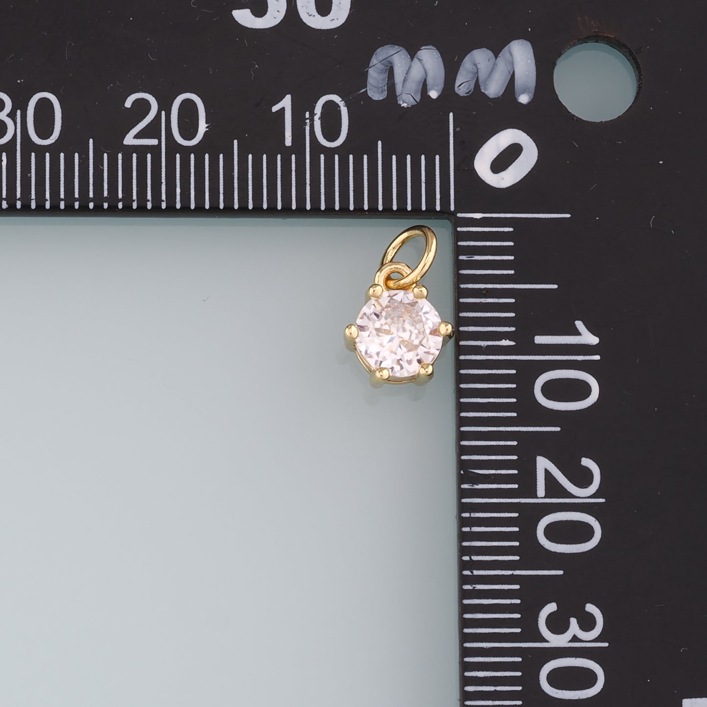 18K Gold Filled Round Pendant,Round Charm Bracelet Necklace for DIY Jewelry Making Supply