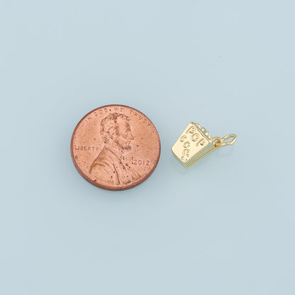 Gold Popcron Charm,18K Gold Filled Popcorn Pendant,Popcorn Charm Bracelet Necklace for DIY Jewelry Making Supply
