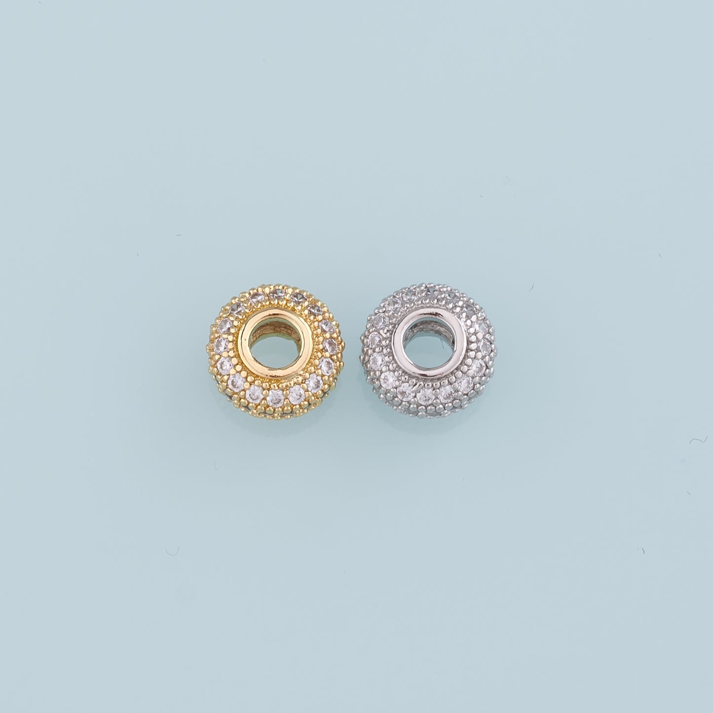Gold Round Beads Charms,18K Gold Filled Round spacer beads Bracelet Necklace for DIY Jewelry Making Supply
