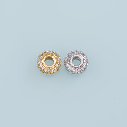 Gold Round Beads Charms,18K Gold Filled Round spacer beads Bracelet Necklace for DIY Jewelry Making Supply