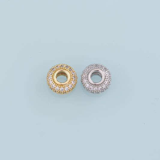 Gold Round Beads Charms,18K Gold Filled Round spacer beads Bracelet Necklace for DIY Jewelry Making Supply