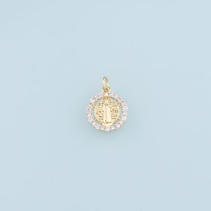 Gold Benedict Charm,18K Gold Filled Benedict Pendant,CZ Micro Pave Benedict Charm Bracelet Necklace for DIY Jewelry Making Supply