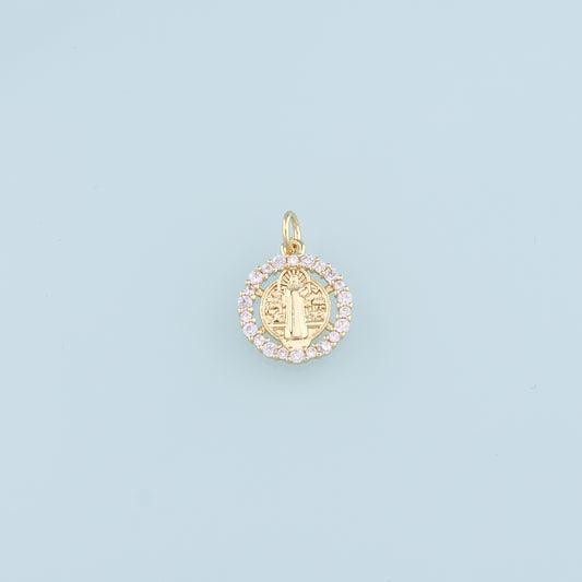 Gold Benedict Charm,18K Gold Filled Benedict Pendant,CZ Micro Pave Benedict Charm Bracelet Necklace for DIY Jewelry Making Supply