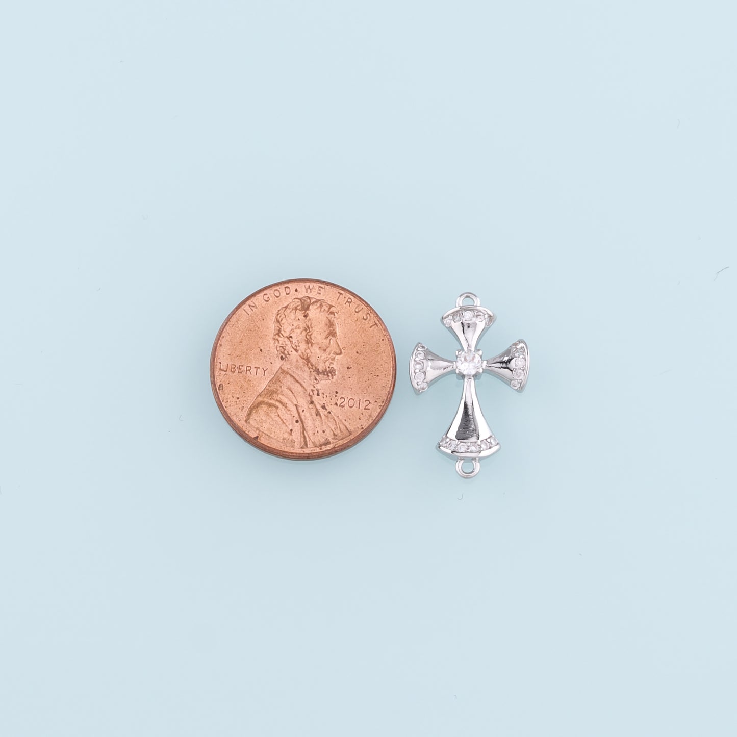 Gold Connector Charms,18K Gold Filled Cross Pendant,Religion Charm Bracelet Necklace for DIY Jewelry Making Supply