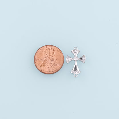Gold Connector Charms,18K Gold Filled Cross Pendant,Religion Charm Bracelet Necklace for DIY Jewelry Making Supply