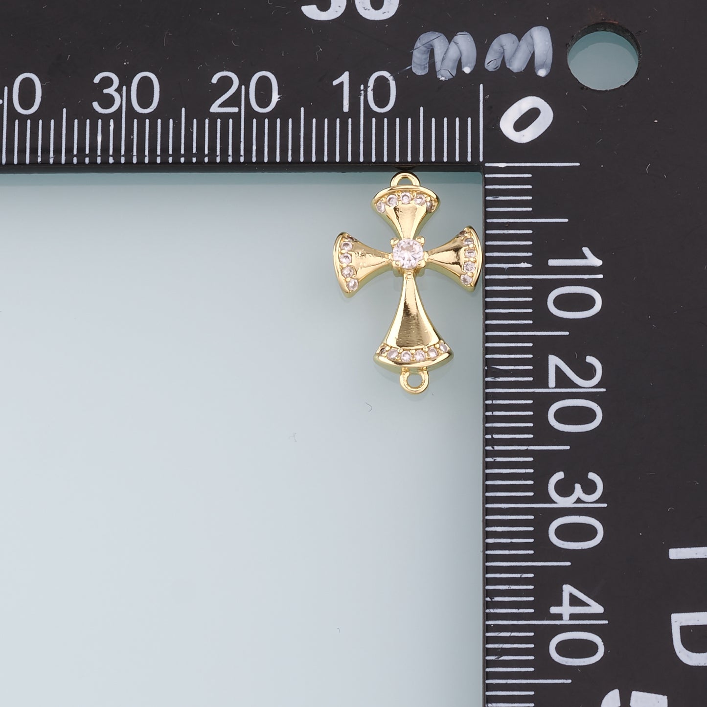 Gold Connector Charms,18K Gold Filled Cross Pendant,Religion Charm Bracelet Necklace for DIY Jewelry Making Supply