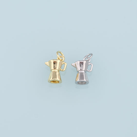 Gold Kettle Charms,18K Gold Filled Kettle Pendant,Teapot Kettle Charm Bracelet Necklace for DIY Jewelry Making Supply