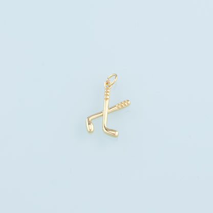 18K Gold Filled GolF Pendant,Golf Clubs Charm Bracelet Necklace for DIY Jewelry Making Supply