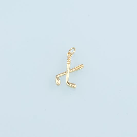18K Gold Filled GolF Pendant,Golf Clubs Charm Bracelet Necklace for DIY Jewelry Making Supply