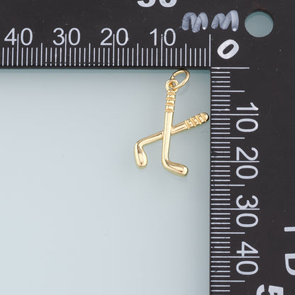 18K Gold Filled GolF Pendant,Golf Clubs Charm Bracelet Necklace for DIY Jewelry Making Supply