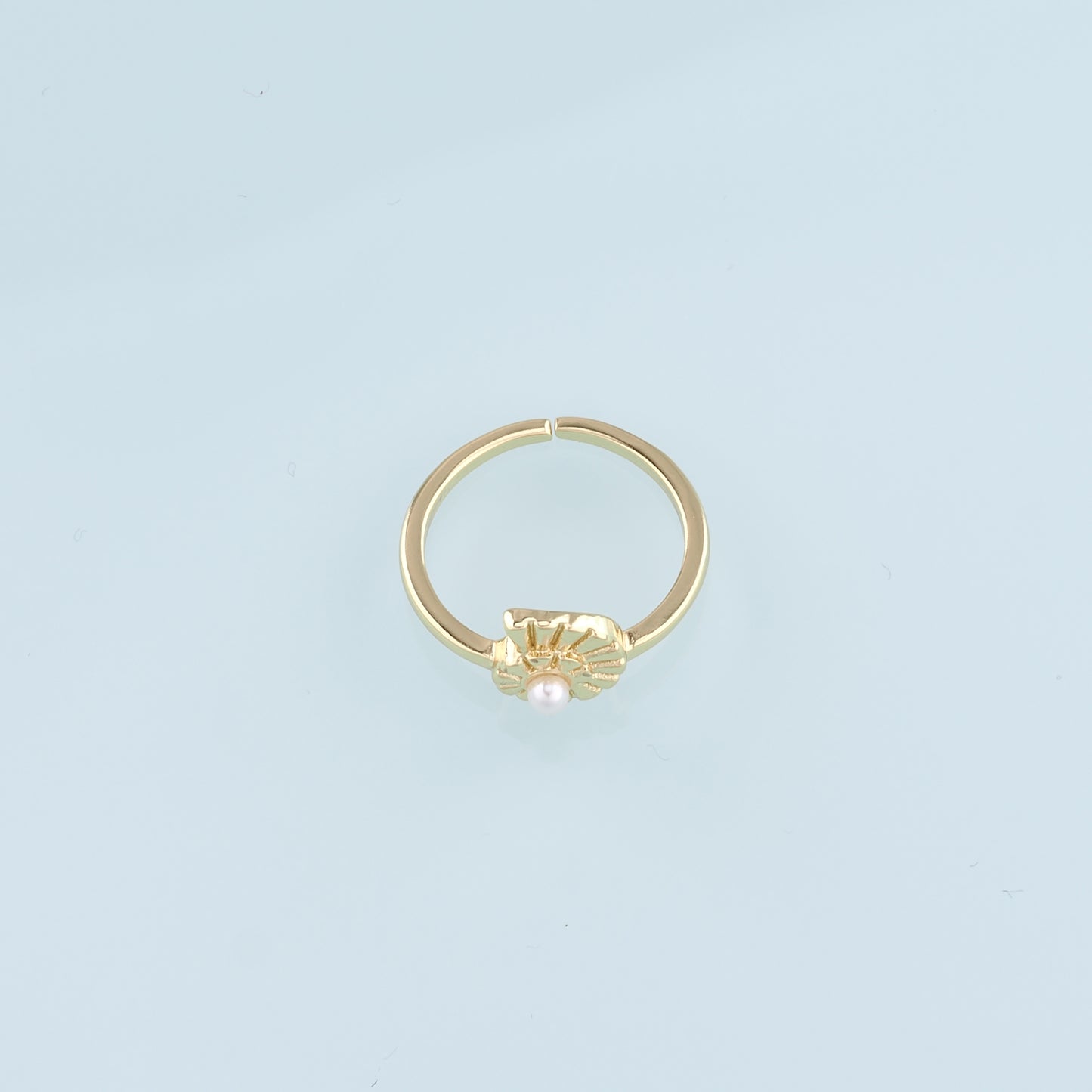 Gold Shell Ring,18K Gold Filled Pearl Conch Ring,Classic Little Shell jewelry