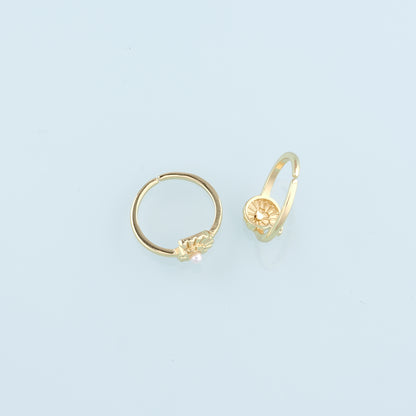 Gold Shell Ring,18K Gold Filled Pearl Conch Ring,Classic Little Shell jewelry