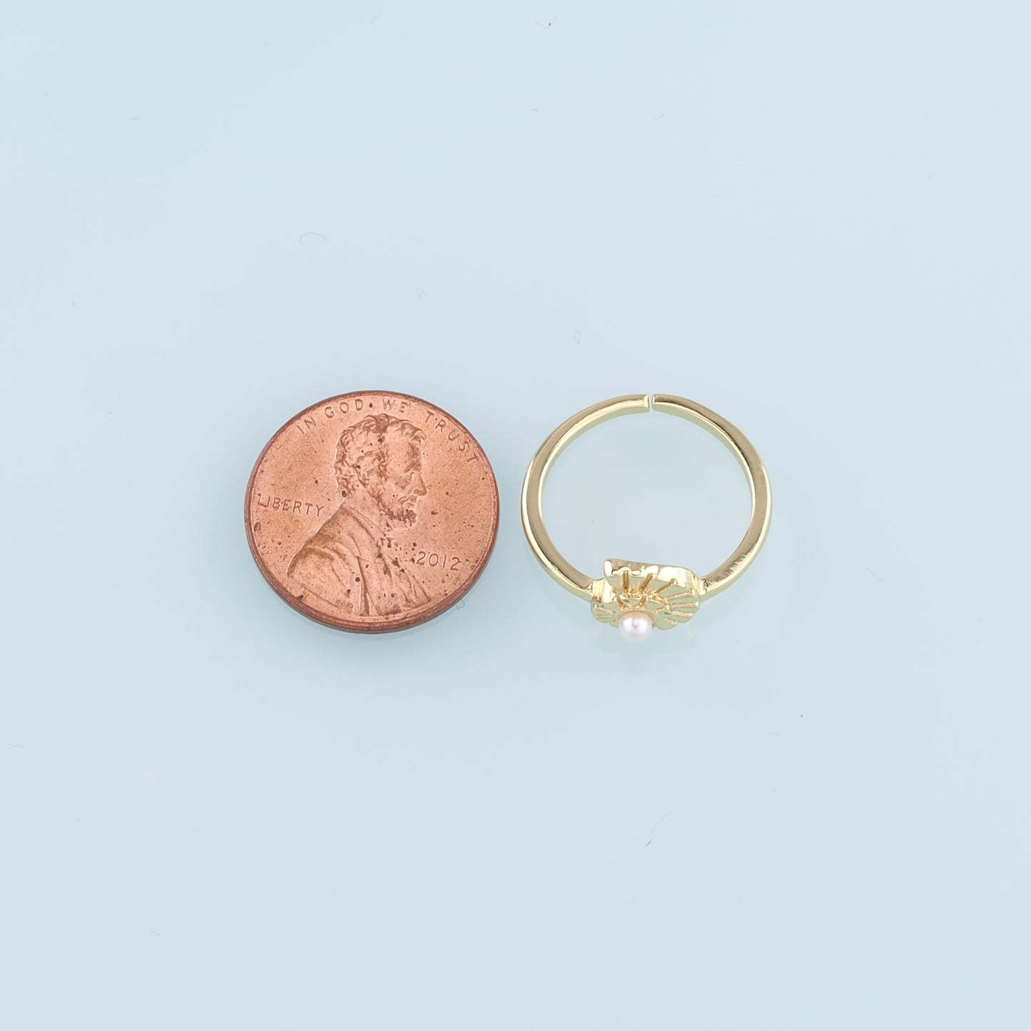 Gold Shell Ring,18K Gold Filled Pearl Conch Ring,Classic Little Shell jewelry
