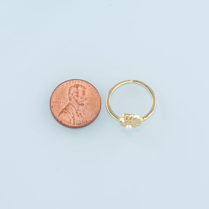 Gold Shell Ring,18K Gold Filled Pearl Conch Ring,Classic Little Shell jewelry