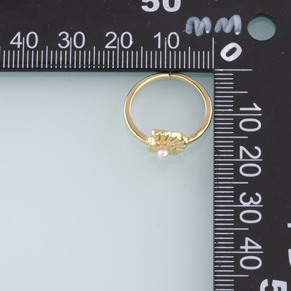 Gold Shell Ring,18K Gold Filled Pearl Conch Ring,Classic Little Shell jewelry
