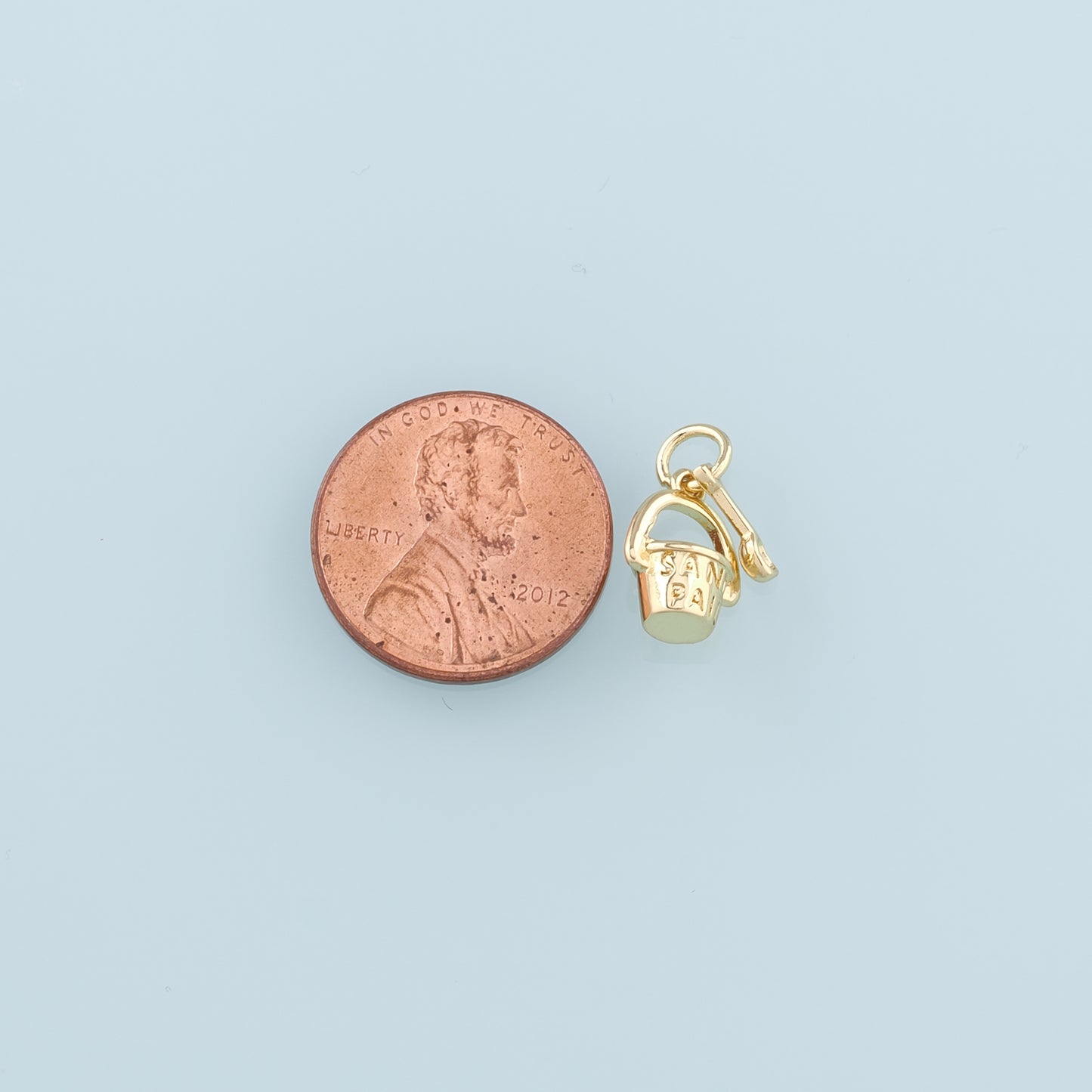 18K Gold Filled Bucket and spade Pendant,Shovel Charm Bracelet Necklace for DIY Jewelry Making Supply