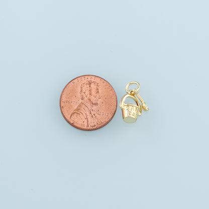 18K Gold Filled Bucket and spade Pendant,Shovel Charm Bracelet Necklace for DIY Jewelry Making Supply