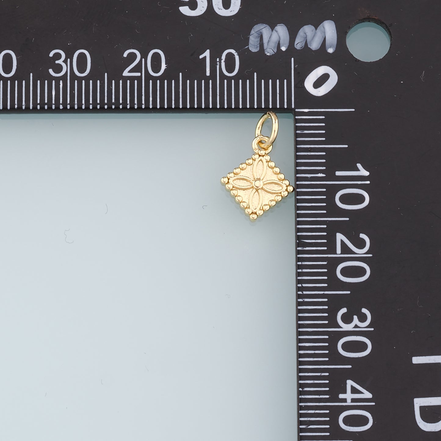 18K Gold Filled Rhombus Pendant,Geometry Charm Bracelet Necklace for DIY Jewelry Making Supply