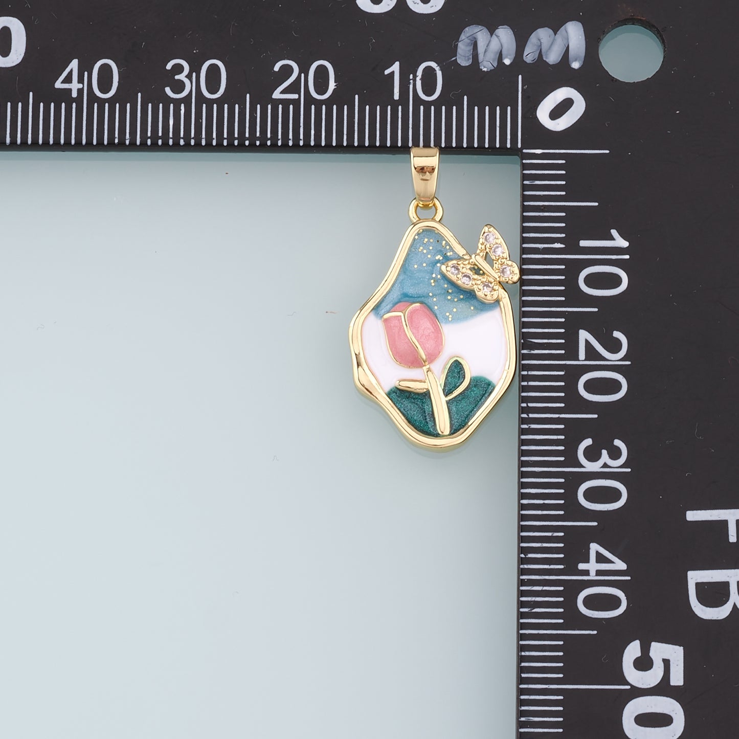 Gold Flower Charms,18K Gold Filled Flower Pendant,Enamel Flower Charm Bracelet Necklace for DIY Jewelry Making Supply