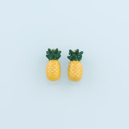 Gold Pineapple Crystal Charms,18K Gold Filled Pineapple Pendant,Fruit Charm Bracelet Necklace for DIY Jewelry Making Supply
