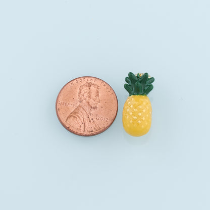Gold Pineapple Crystal Charms,18K Gold Filled Pineapple Pendant,Fruit Charm Bracelet Necklace for DIY Jewelry Making Supply