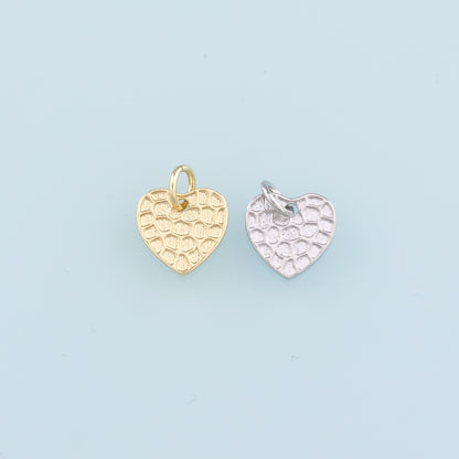 18K Gold Filled Heart Pendant,Heart Charm Bracelet Necklace for DIY Jewelry Making Supply