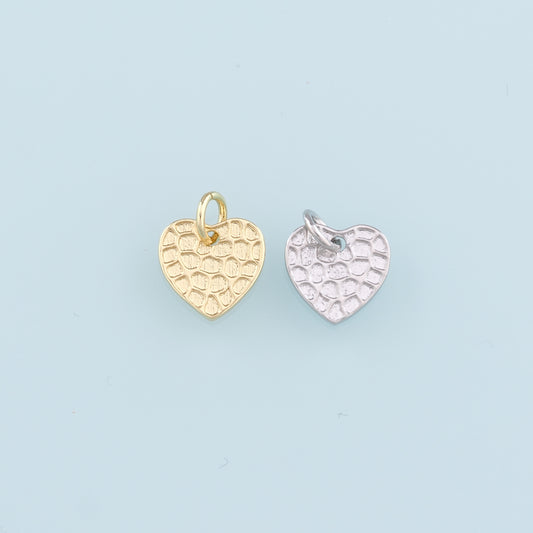 18K Gold Filled Heart Pendant,Heart Charm Bracelet Necklace for DIY Jewelry Making Supply