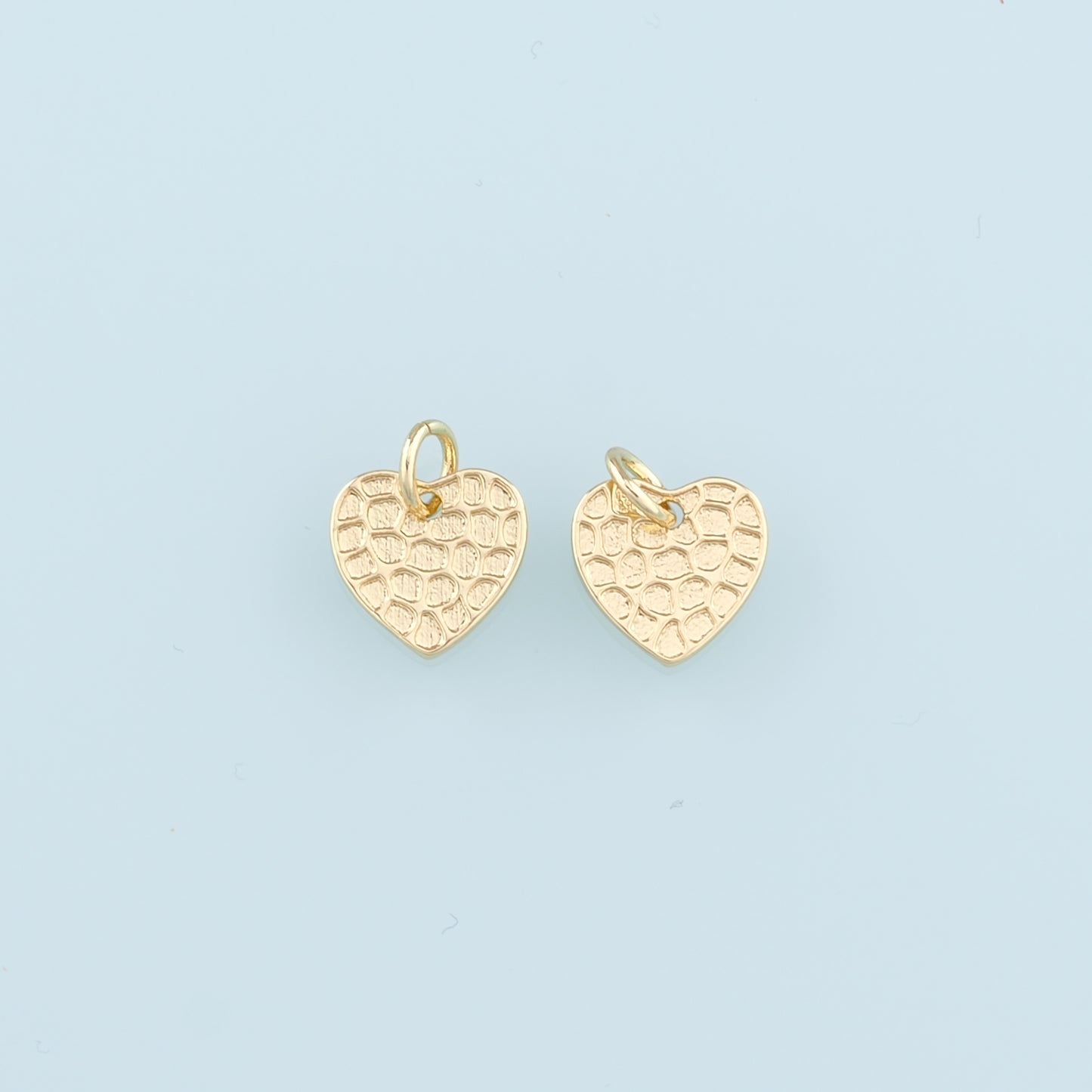 18K Gold Filled Heart Pendant,Heart Charm Bracelet Necklace for DIY Jewelry Making Supply