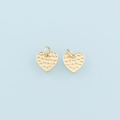 18K Gold Filled Heart Pendant,Heart Charm Bracelet Necklace for DIY Jewelry Making Supply