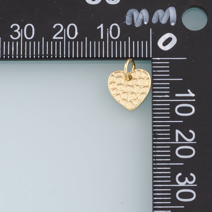 18K Gold Filled Heart Pendant,Heart Charm Bracelet Necklace for DIY Jewelry Making Supply
