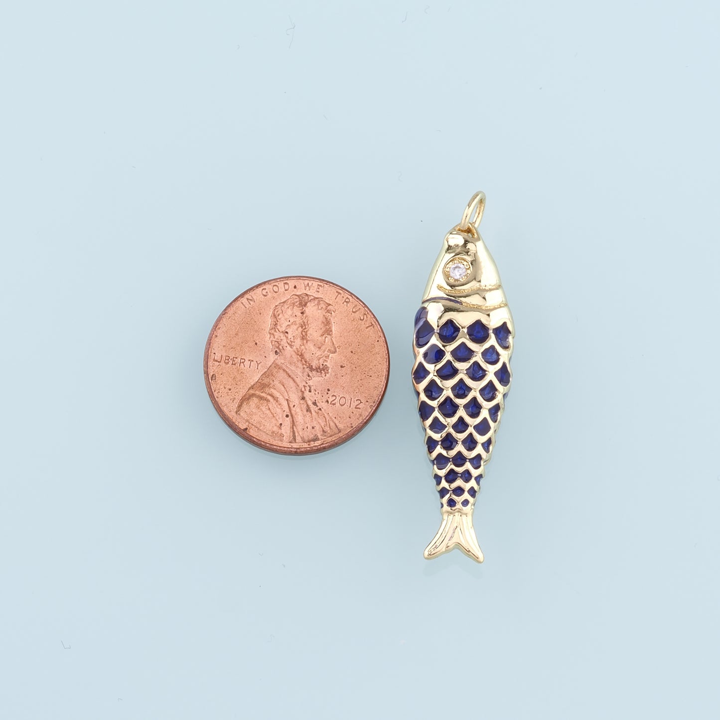 Gold Fish Charms,18K Gold Filled Enamel Fish Pendant,Cute Fish Charm Bracelet Necklace for DIY Jewelry Making Supply
