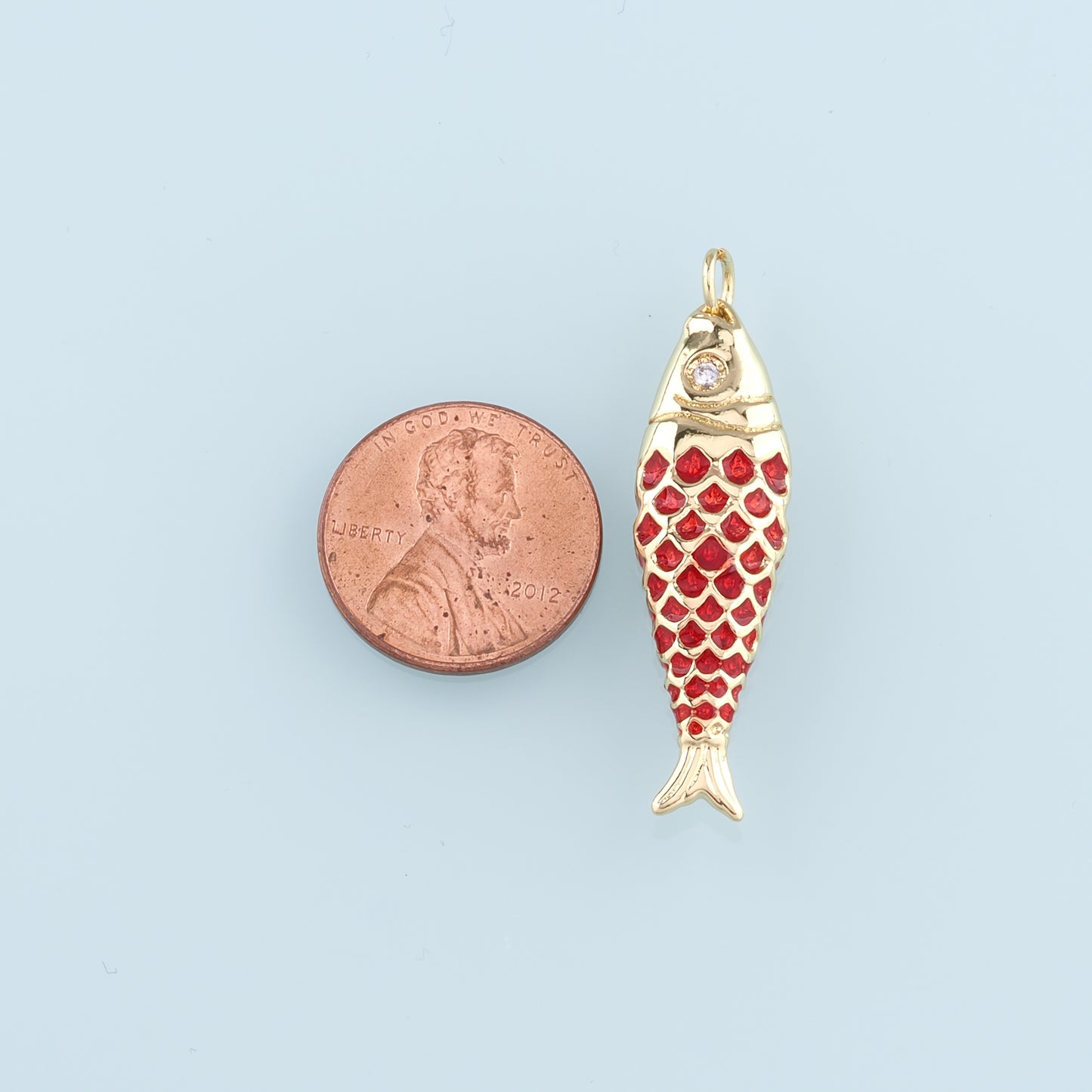 Gold Fish Charms,18K Gold Filled Enamel Fish Pendant,Cute Fish Charm Bracelet Necklace for DIY Jewelry Making Supply