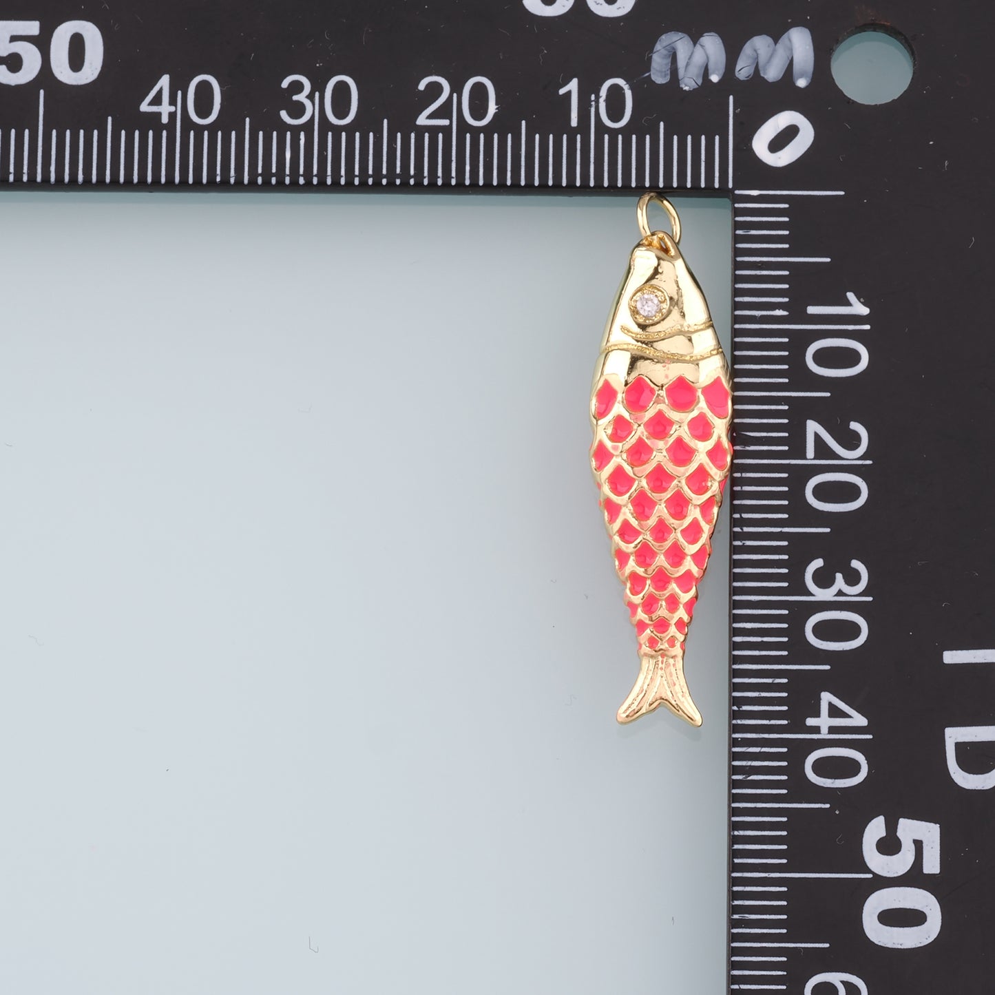 Gold Fish Charms,18K Gold Filled Enamel Fish Pendant,Cute Fish Charm Bracelet Necklace for DIY Jewelry Making Supply