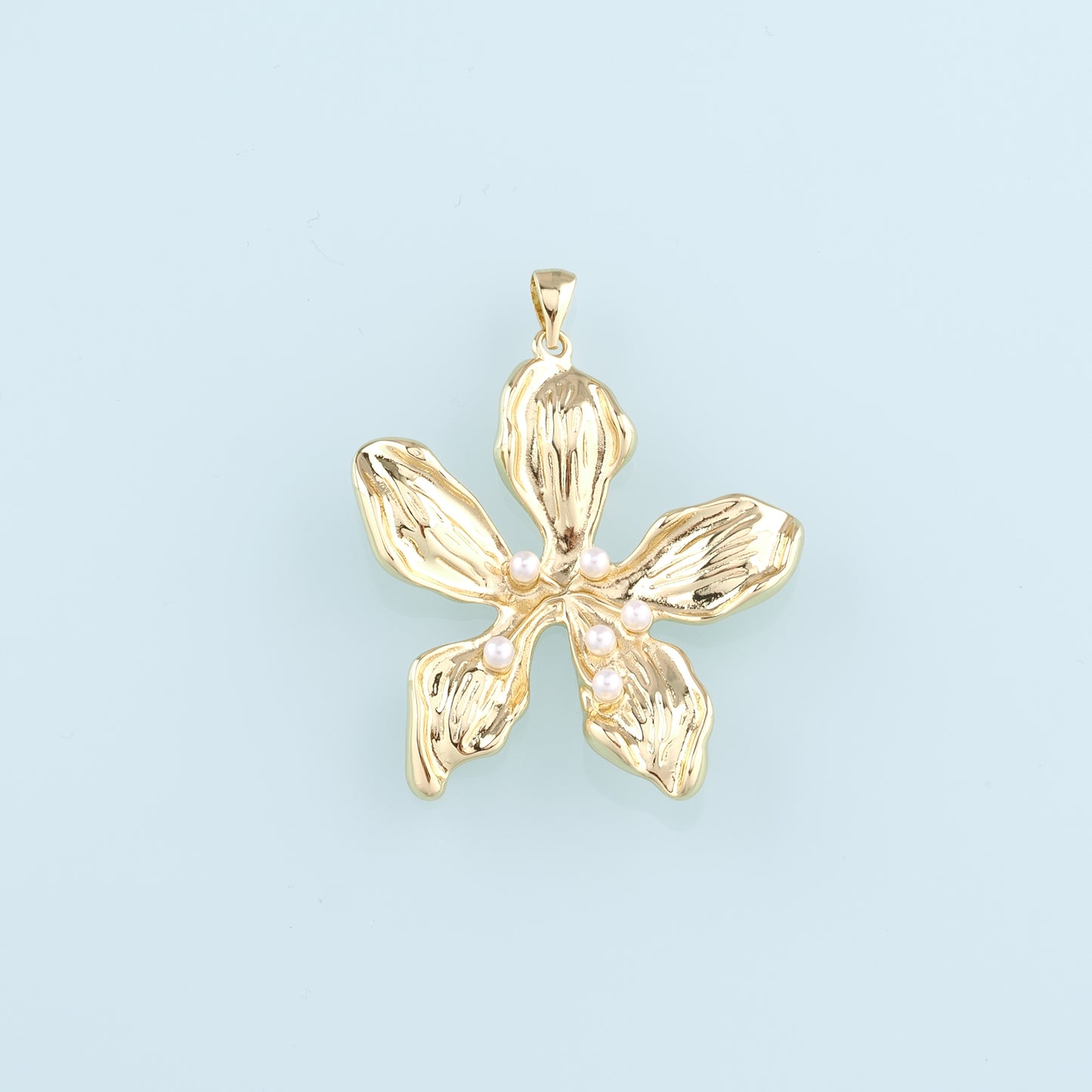 Gold Flower Charms,18K Gold Filled Flower Pendant,Flower Charm Bracelet Necklace for DIY Jewelry Making Supply