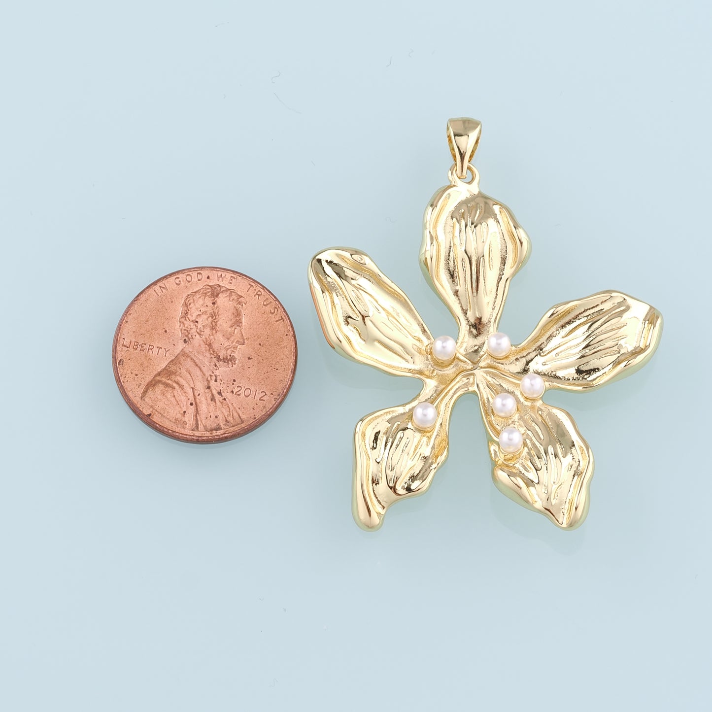 Gold Flower Charms,18K Gold Filled Flower Pendant,Flower Charm Bracelet Necklace for DIY Jewelry Making Supply