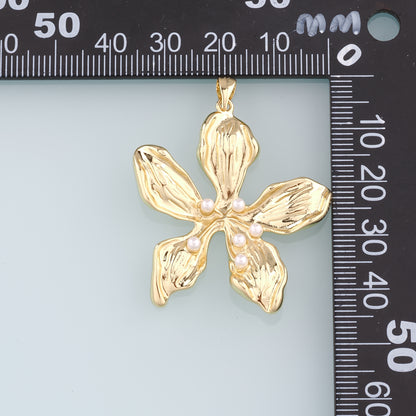 Gold Flower Charms,18K Gold Filled Flower Pendant,Flower Charm Bracelet Necklace for DIY Jewelry Making Supply