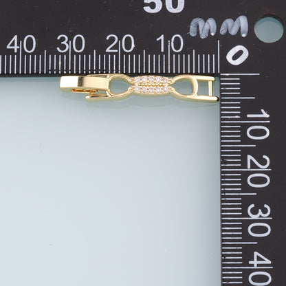 Gold Rectangle Charms,18K Gold Filled CZ rectangle Pendant,Strip crystal Charm Bracelet Necklace for DIY Jewelry Making Supply