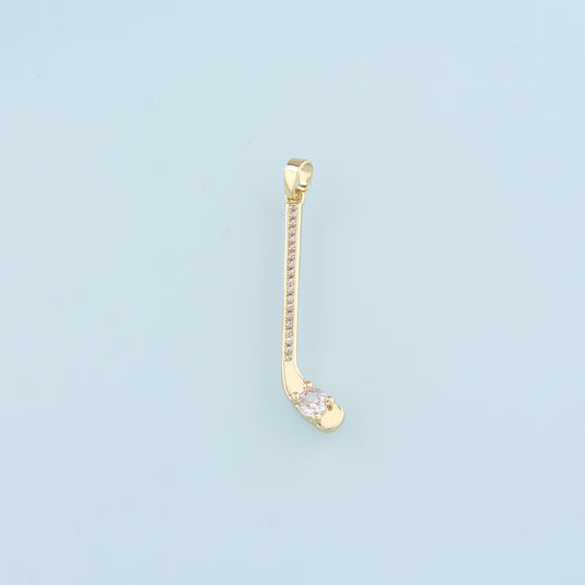 18K Gold Filled GolF Pendant,CZ Micro Pave Golf Clubs Charm Bracelet Necklace for DIY Jewelry Making Supply