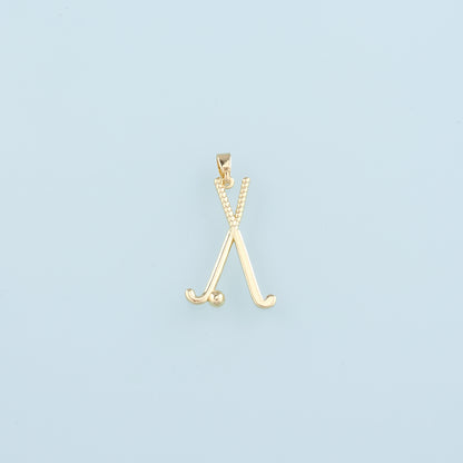 18K Gold Filled GolF Pendant,Golf Clubs Charm Bracelet Necklace for DIY Jewelry Making Supply