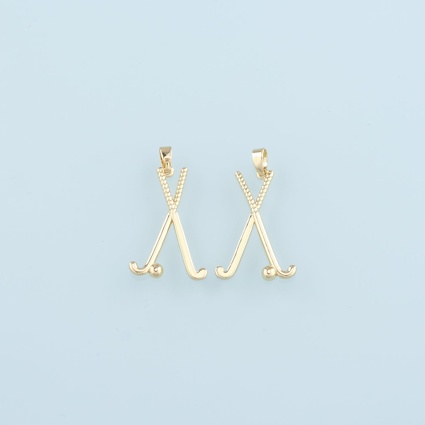 18K Gold Filled GolF Pendant,Golf Clubs Charm Bracelet Necklace for DIY Jewelry Making Supply