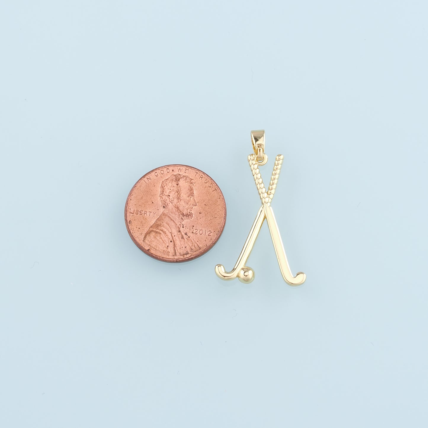 18K Gold Filled GolF Pendant,Golf Clubs Charm Bracelet Necklace for DIY Jewelry Making Supply