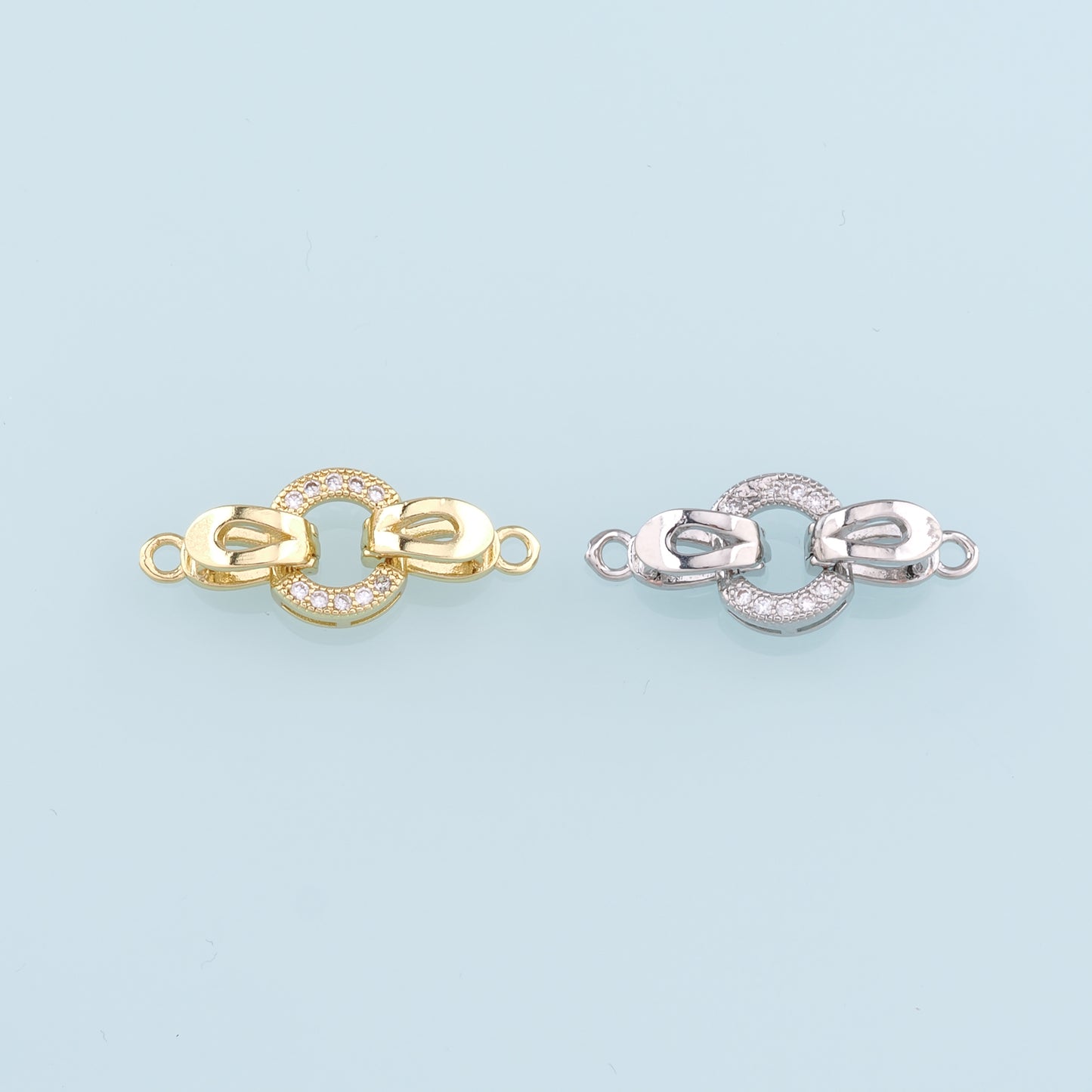 18K Gold Filled Twisted Round Clasp,Carabiner Lock Connector,Spring Push Gate for DIY Jewelry Finding Necklace Bracelet