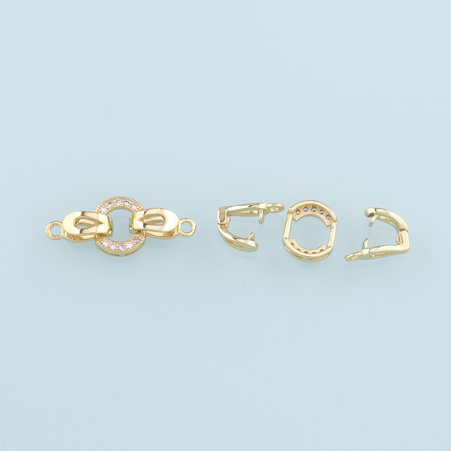 18K Gold Filled Twisted Round Clasp,Carabiner Lock Connector,Spring Push Gate for DIY Jewelry Finding Necklace Bracelet