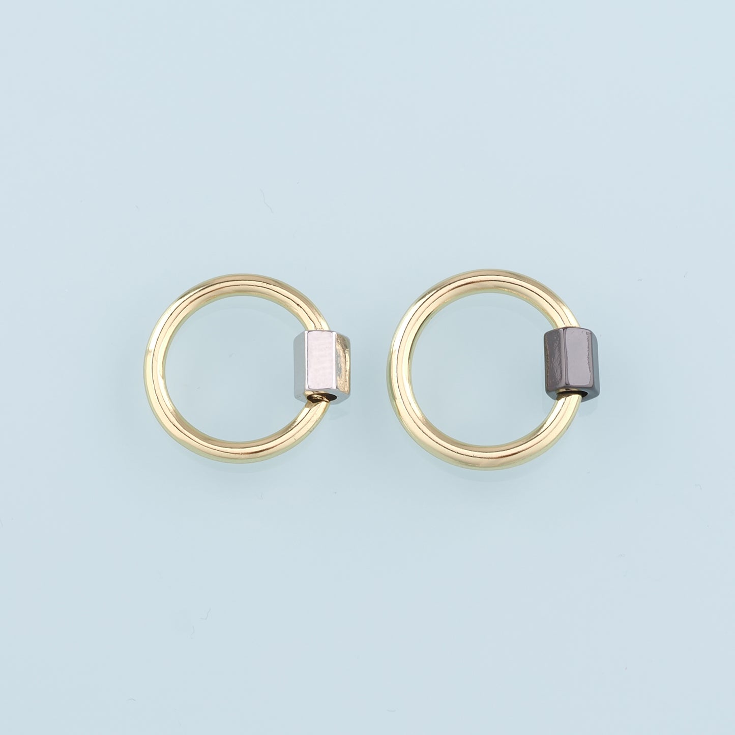 18K Gold Filled Round Carabiner Clasp,Buckle Clasp,Carabiner Screw Clasp,Turnbuckle for DIY Jewelry