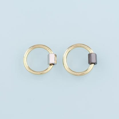 18K Gold Filled Round Carabiner Clasp,Buckle Clasp,Carabiner Screw Clasp,Turnbuckle for DIY Jewelry