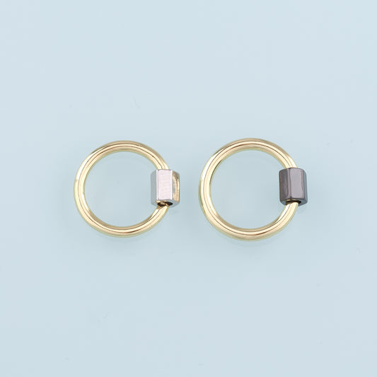 18K Gold Filled Round Carabiner Clasp,Buckle Clasp,Carabiner Screw Clasp,Turnbuckle for DIY Jewelry